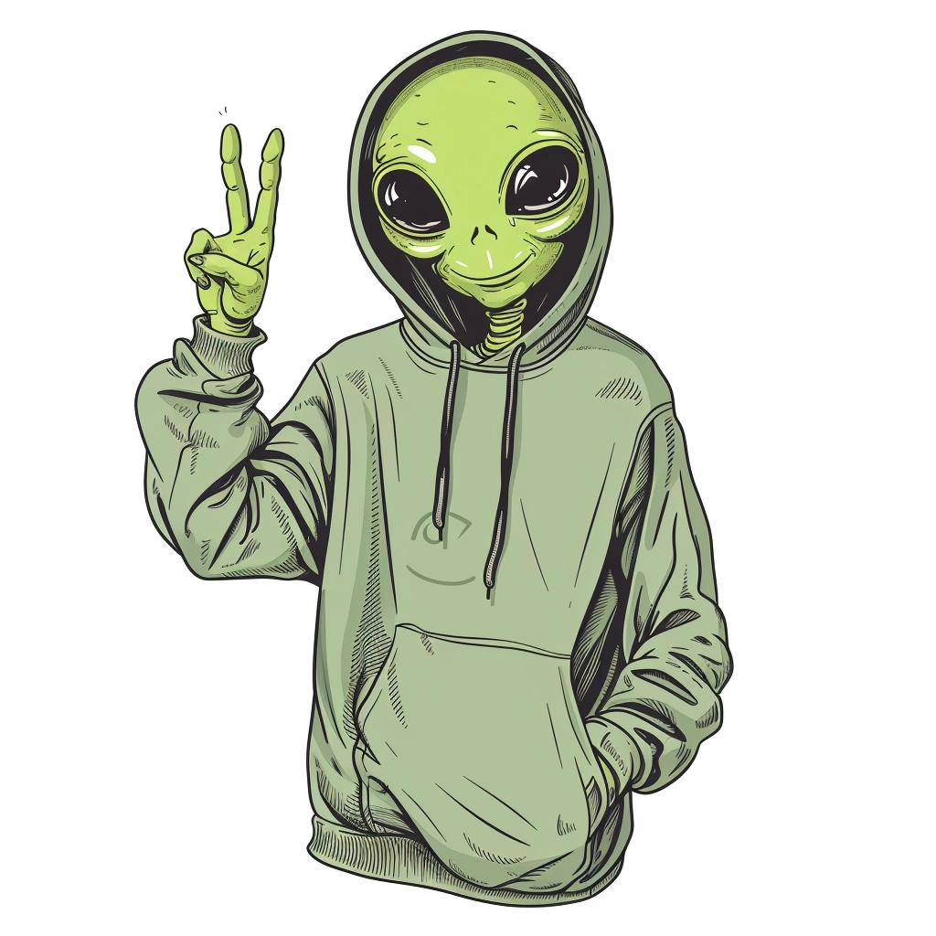 alien saying hello